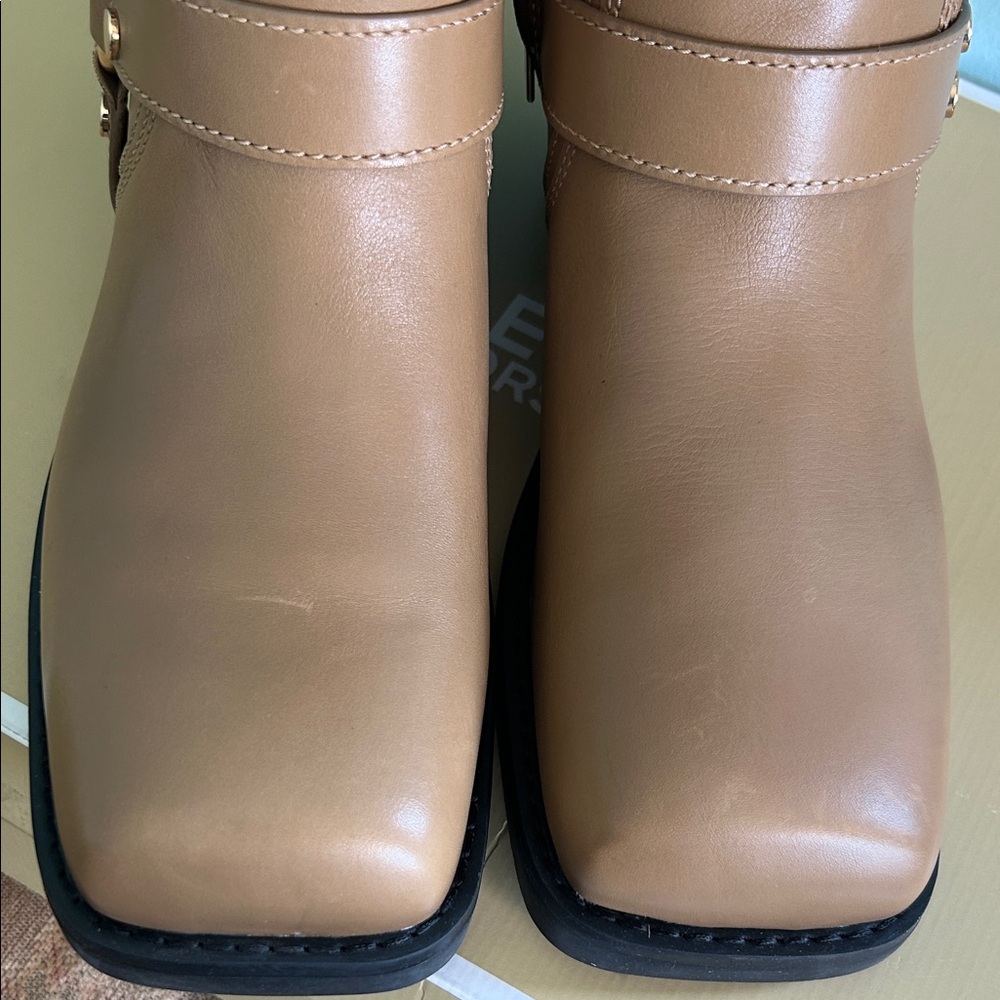 NWOT Michael Kors Brown Leather Heeled Boots - Picture 6 of 6